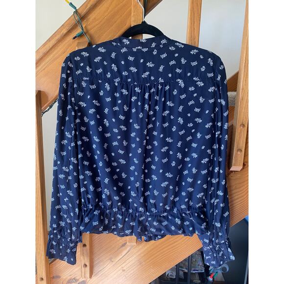 Loft blue and white floral zip jacket - Picture 4 of 6